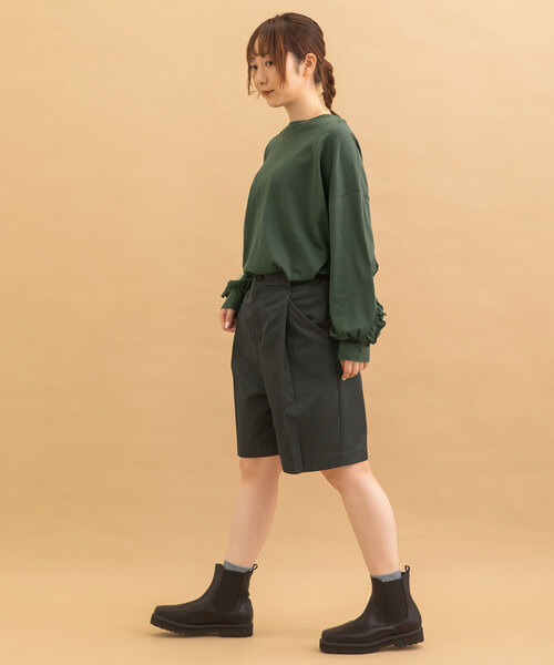 POU DOU DOU（プードゥドゥ）の「ワイドタックハーフパンツ（その他パンツ・レディース・キナリ/モカ/ダークグレー・M）」の21枚目の写真