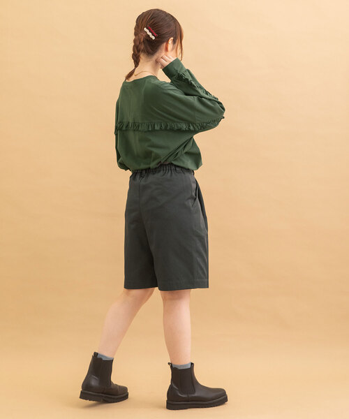 POU DOU DOU（プードゥドゥ）の「ワイドタックハーフパンツ（その他パンツ・レディース・キナリ/モカ/ダークグレー・M）」の22枚目の写真