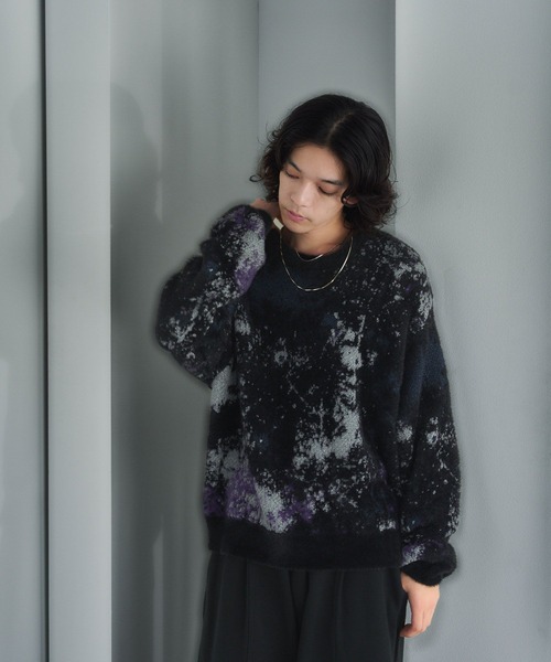 HARE(ハレ)の「ラメアブストラクトニットプルオーバー(HARE)(ニット/セーター・メンズ・ブラック/ブルー/グレー・FREE)」の9枚目の写真