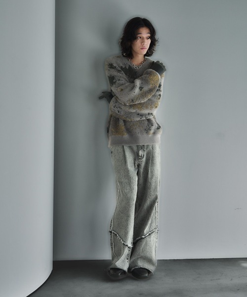 HARE(ハレ)の「ラメアブストラクトニットプルオーバー(HARE)(ニット/セーター・メンズ・ブラック/ブルー/グレー・FREE)」の17枚目の写真