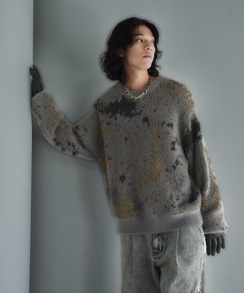 HARE(ハレ)の「ラメアブストラクトニットプルオーバー(HARE)(ニット/セーター・メンズ・ブラック/ブルー/グレー・FREE)」の18枚目の写真