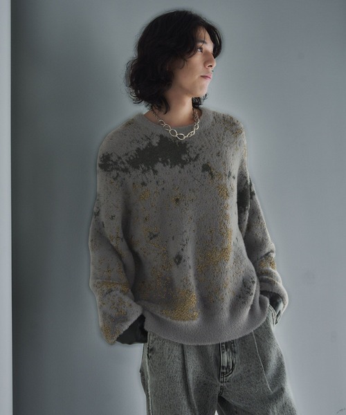 HARE(ハレ)の「ラメアブストラクトニットプルオーバー(HARE)(ニット/セーター・メンズ・ブラック/ブルー/グレー・FREE)」の19枚目の写真