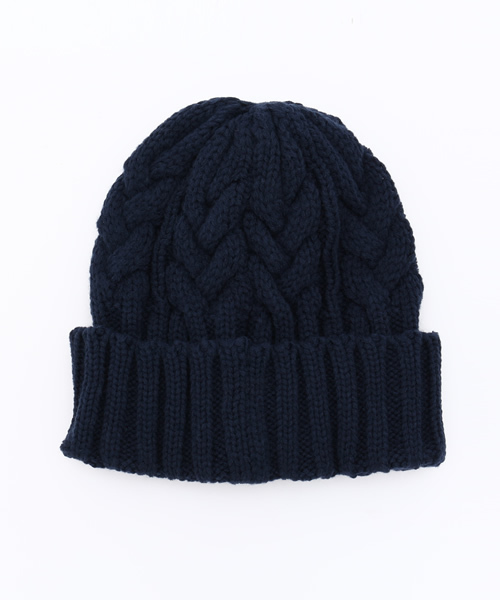 Discoat Parisien（ディスコートパリシアン）の「ケーブルニットキャップ（ニットキャップ/ビーニー・レディース・グレー/ブラック/ネイビー/ライトベージュ/ボルドー・ﾌﾘ-）」の5枚目の写真