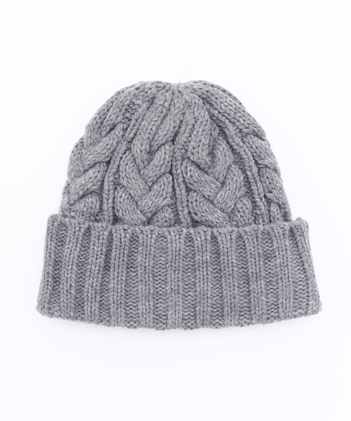 Discoat Parisien（ディスコートパリシアン）の「ケーブルニットキャップ（ニットキャップ/ビーニー・レディース・グレー/ブラック/ネイビー/ライトベージュ/ボルドー・ﾌﾘ-）」の3枚目の写真