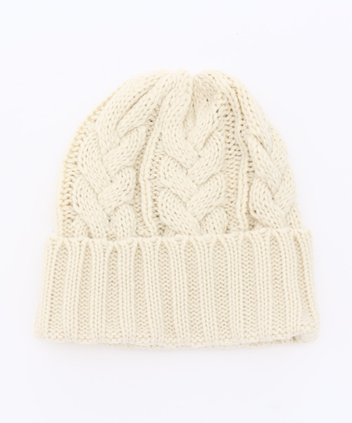 Discoat Parisien（ディスコートパリシアン）の「ケーブルニットキャップ（ニットキャップ/ビーニー・レディース・グレー/ブラック/ネイビー/ライトベージュ/ボルドー・ﾌﾘ-）」の4枚目の写真