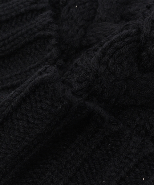 Discoat Parisien（ディスコートパリシアン）の「ケーブルニットキャップ（ニットキャップ/ビーニー・レディース・グレー/ブラック/ネイビー/ライトベージュ/ボルドー・ﾌﾘ-）」の9枚目の写真