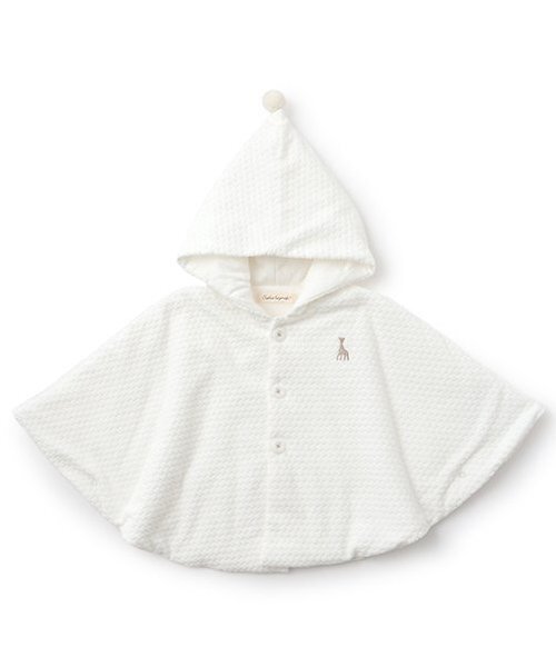 Sophie la girafe（ソフィーラジラフ）の「水玉ベロアマント（その他ベビー用品・キッズ・オフホワイト/ピンク・70-90cm）」の2枚目の写真