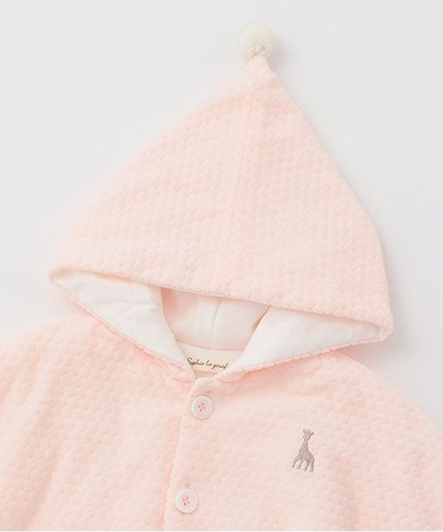Sophie la girafe（ソフィーラジラフ）の「水玉ベロアマント（その他ベビー用品・キッズ・オフホワイト/ピンク・70-90cm）」の4枚目の写真