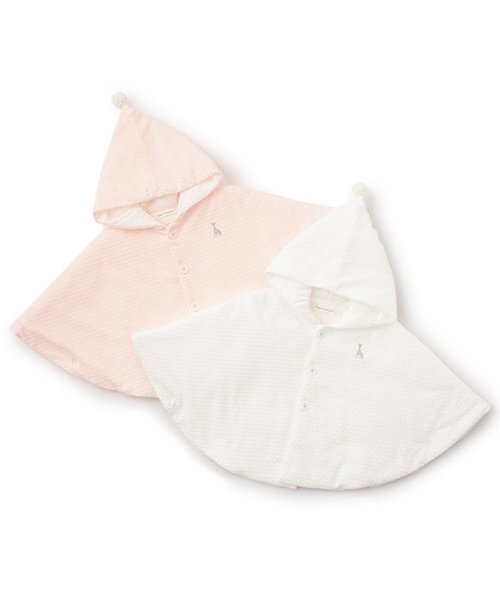 Sophie la girafe（ソフィーラジラフ）の「水玉ベロアマント（その他ベビー用品・キッズ・オフホワイト/ピンク・70-90cm）」の9枚目の写真