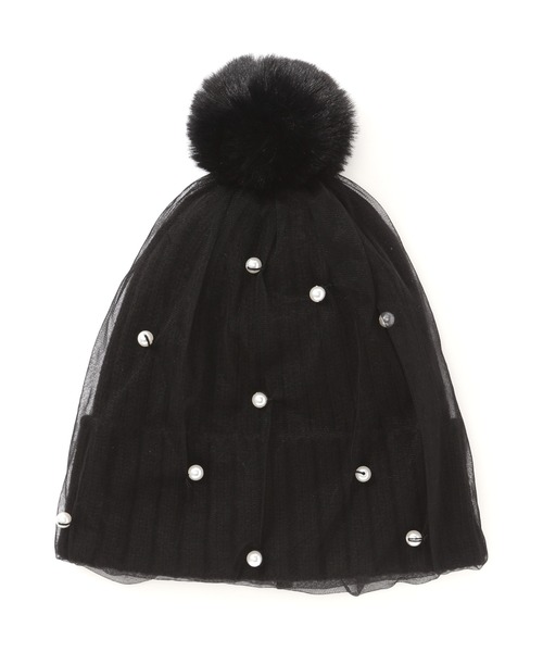 NATURAL BEAUTY BASIC（ナチュラルビューティーベーシック）の「パールドットデュアルワッチ（ニットキャップ/ビーニー・レディース・ブラック・FREE）」の6枚目の写真