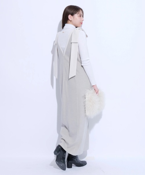 Mystrada マイストラーダ Vネックリボンジャンスカ Mystrada（マイストラーダ）の「Vネックリボンジャンスカ（ワンピース