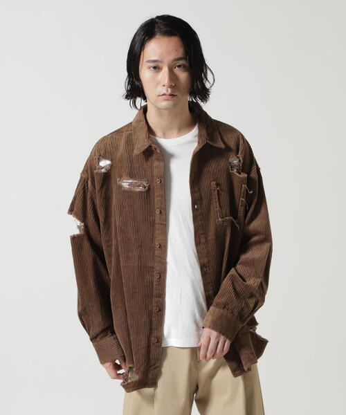 WHITELAND(ホワイトランド)の「WHITELAND/ホワイトランド/VINTAGE CORDUROY SHIRTS(シャツ/ブラウス・レディース・ネイビー/ブラウン・F)」の2枚目の写真