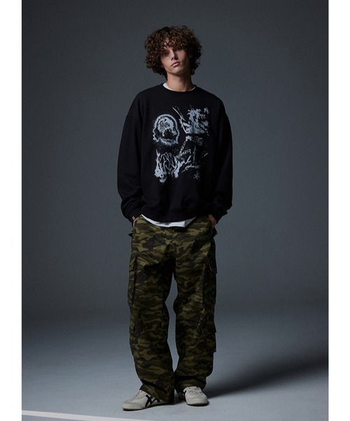 NOT4NERD（ノットフォーナード）の「【UNISEX】 NOT4NERD／Forest Fireプルオーバー（裏起毛）（スウェット・レディース・ブラック/グレー・MEDIUM/X-LARGE/LARGE）」の3枚目の写真
