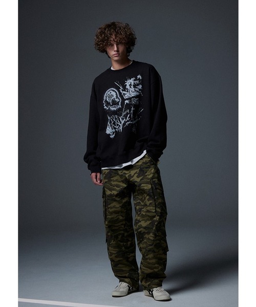 NOT4NERD（ノットフォーナード）の「【UNISEX】 NOT4NERD／Forest Fireプルオーバー（裏起毛）（スウェット・レディース・ブラック/グレー・MEDIUM/X-LARGE/LARGE）」の4枚目の写真