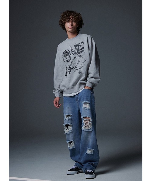 NOT4NERD（ノットフォーナード）の「【UNISEX】 NOT4NERD／Forest Fireプルオーバー（裏起毛）（スウェット・レディース・ブラック/グレー・MEDIUM/X-LARGE/LARGE）」の6枚目の写真