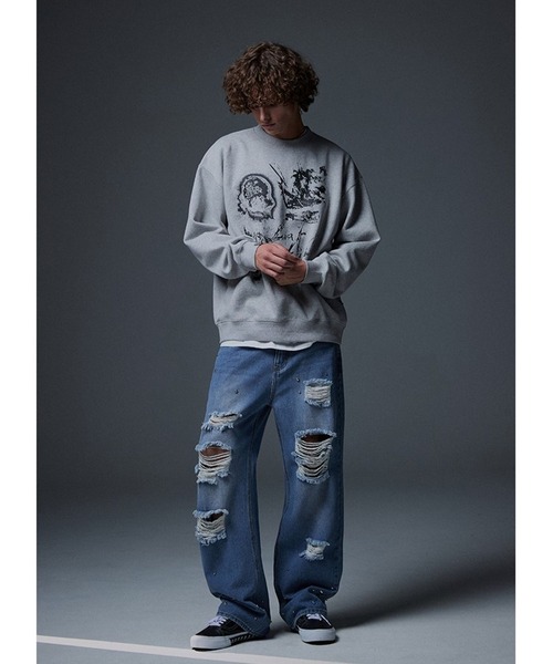 NOT4NERD（ノットフォーナード）の「【UNISEX】 NOT4NERD／Forest Fireプルオーバー（裏起毛）（スウェット・レディース・ブラック/グレー・MEDIUM/X-LARGE/LARGE）」の7枚目の写真