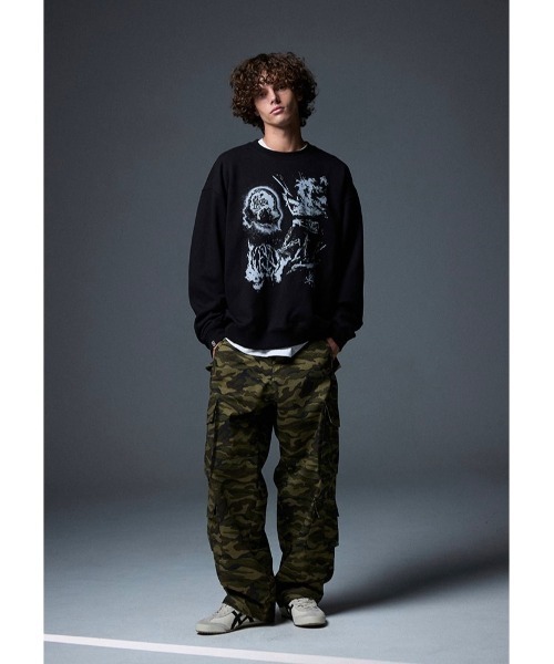 NOT4NERD（ノットフォーナード）の「【UNISEX】 NOT4NERD／Forest Fireプルオーバー（裏起毛）（スウェット・レディース・ブラック/グレー・MEDIUM/X-LARGE/LARGE）」の21枚目の写真