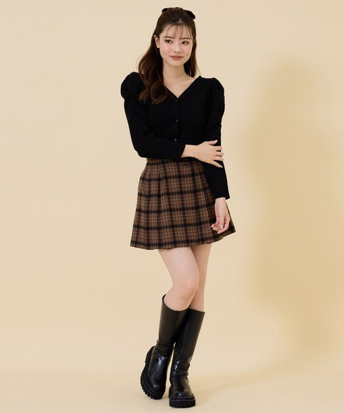 REDYAZEL（レディアゼル）の「ボリュームショルダーリブカーディガン（カーディガン/ボレロ・レディース・ブラウン/ブラック/グレー・FREE）」の13枚目の写真