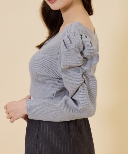 REDYAZEL（レディアゼル）の「ボリュームショルダーリブカーディガン（カーディガン/ボレロ・レディース・ブラウン/ブラック/グレー・FREE）」の16枚目の写真