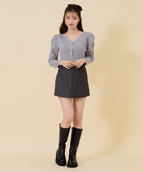 REDYAZEL（レディアゼル）の「ボリュームショルダーリブカーディガン（カーディガン/ボレロ・レディース・ブラウン/ブラック/グレー・FREE）」の18枚目の写真