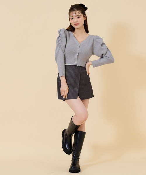 REDYAZEL（レディアゼル）の「ボリュームショルダーリブカーディガン（カーディガン/ボレロ・レディース・ブラウン/ブラック/グレー・FREE）」の19枚目の写真