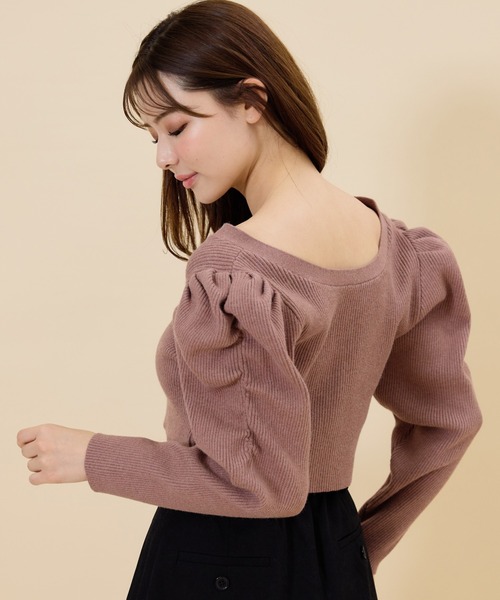 REDYAZEL（レディアゼル）の「ボリュームショルダーリブカーディガン（カーディガン/ボレロ・レディース・ブラウン/ブラック/グレー・FREE）」の22枚目の写真
