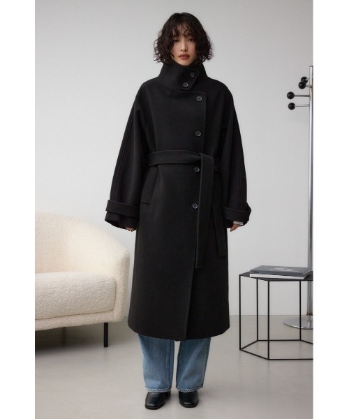 AZUL by moussy(アズールバイマウジー)の「スタンドカラーウォッシャブルロングコート(チェスターコート・レディース・ブラック/ライトベージュ/杢グレー・SMALL/MEDIUM)」の8枚目の写真