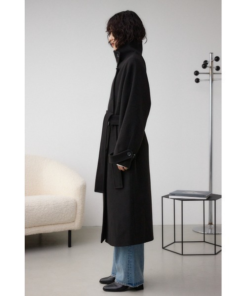 AZUL by moussy(アズールバイマウジー)の「スタンドカラーウォッシャブルロングコート(チェスターコート・レディース・ブラック/ライトベージュ/杢グレー・SMALL/MEDIUM)」の9枚目の写真