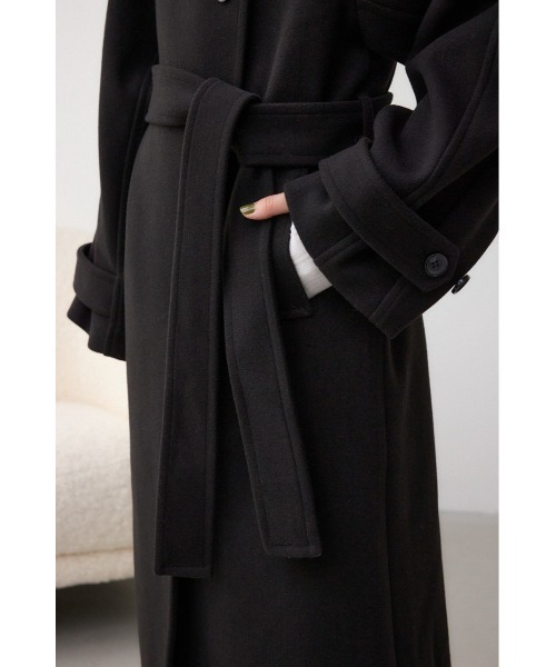 AZUL by moussy(アズールバイマウジー)の「スタンドカラーウォッシャブルロングコート(チェスターコート・レディース・ブラック/ライトベージュ/杢グレー・SMALL/MEDIUM)」の14枚目の写真