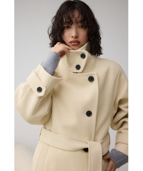 AZUL by moussy(アズールバイマウジー)の「スタンドカラーウォッシャブルロングコート(チェスターコート・レディース・ブラック/ライトベージュ/杢グレー・SMALL/MEDIUM)」の17枚目の写真