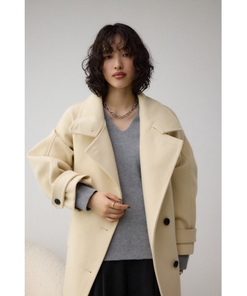 AZUL by moussy(アズールバイマウジー)の「スタンドカラーウォッシャブルロングコート(チェスターコート・レディース・ブラック/ライトベージュ/杢グレー・SMALL/MEDIUM)」の18枚目の写真
