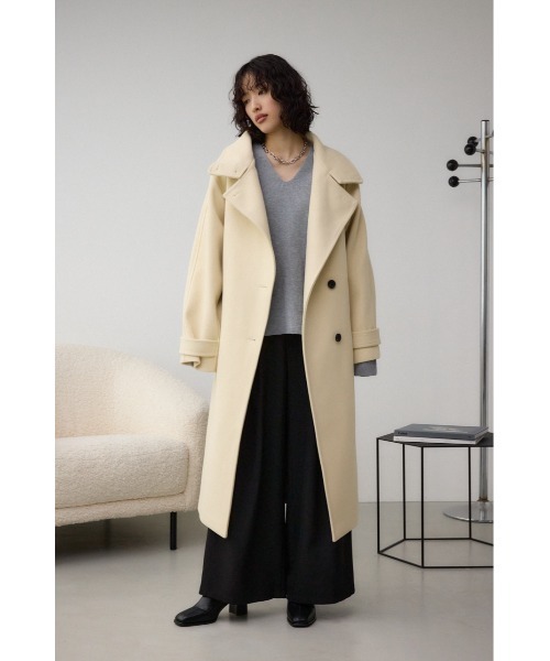 AZUL by moussy(アズールバイマウジー)の「スタンドカラーウォッシャブルロングコート(チェスターコート・レディース・ブラック/ライトベージュ/杢グレー・SMALL/MEDIUM)」の19枚目の写真