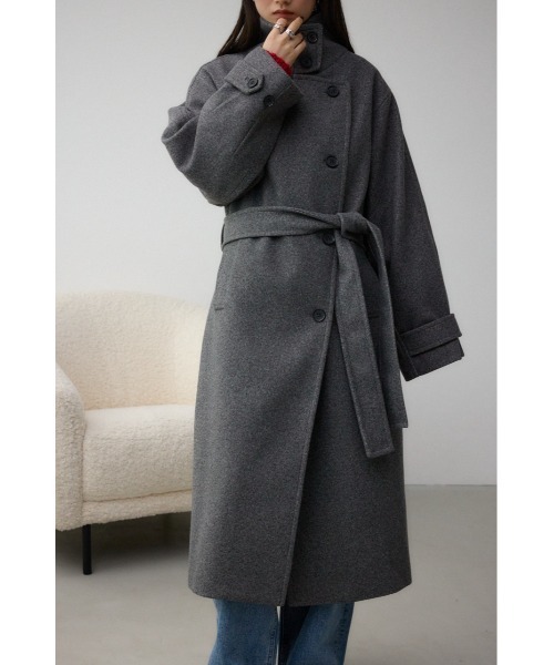 スタンドカラーウォッシャブルミディコート グレー AZUL BY MOUSSY セール】スタンドカラーウォッシャブルロングコート(チェスター