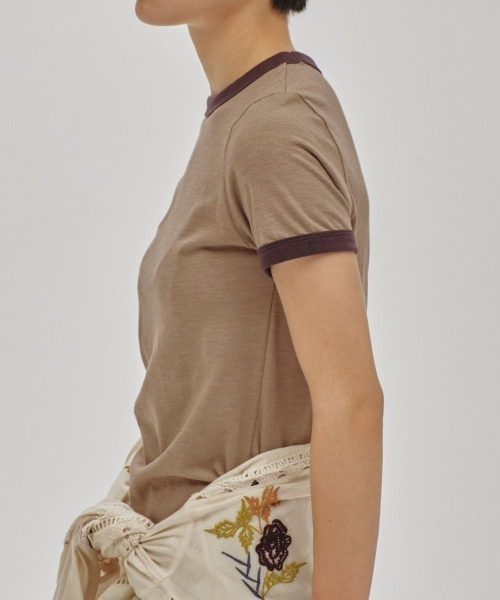 TODAYFUL（トゥデイフル）の「TODAYFUL　Compact Ringer Tee コンパクトリンガーTシャツ/12510608（Tシャツ/カットソー・レディース・ナチュラル/グレー・ONE SIZE）」の7枚目の写真