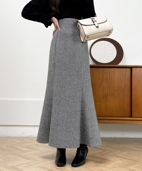 emi+（エミプラス）の「ハイウエストバックレースアップ千鳥柄マーメイドスカート（スカート・レディース・ブラック系その他/ブラウン系その他・M/L/S）」の15枚目の写真