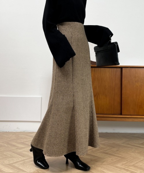 emi+（エミプラス）の「ハイウエストバックレースアップ千鳥柄マーメイドスカート（スカート・レディース・ブラック系その他/ブラウン系その他・M/L/S）」の11枚目の写真