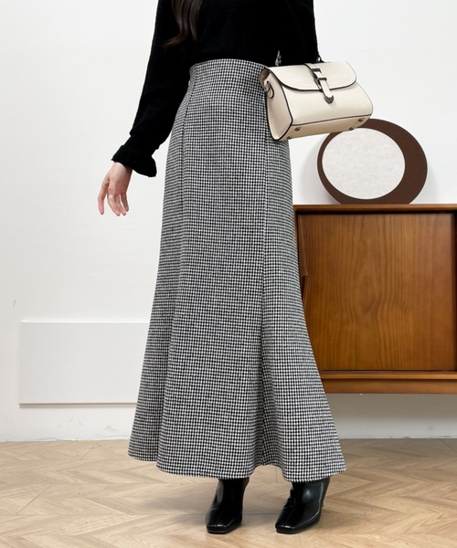 emi+（エミプラス）の「ハイウエストバックレースアップ千鳥柄マーメイドスカート（スカート・レディース・ブラック系その他/ブラウン系その他・M/L/S）」の8枚目の写真