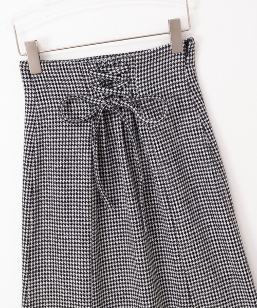 emi+（エミプラス）の「ハイウエストバックレースアップ千鳥柄マーメイドスカート（スカート・レディース・ブラック系その他/ブラウン系その他・M/L/S）」の7枚目の写真