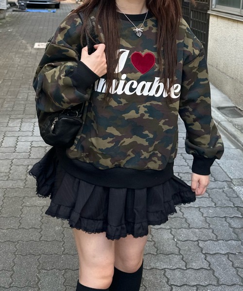 セール】迷彩ロゴ起毛トレーナー（スウェット）｜shrita（シュリータ