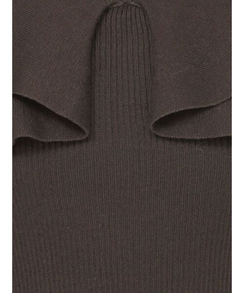 MERCURYDUO（マーキュリーデュオ）の「2WAYフォールドラッフルロングスリーブニット（ニット/セーター・レディース・ブラウン/ブラック/オフホワイト/ベビーピンク・FREE）」の9枚目の写真