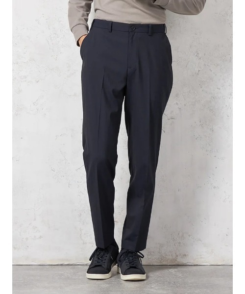 HARUYAMA(ハルヤマ)の「【ストレッチ】パンツ ノータック【セットアップ商品有】ウォッシャブル ウエストゴム仕様 ヘリンボン TOKYO RUN 通年(スラックス・メンズ・ネイビー/グレー・M/L/LL)」の2枚目の写真