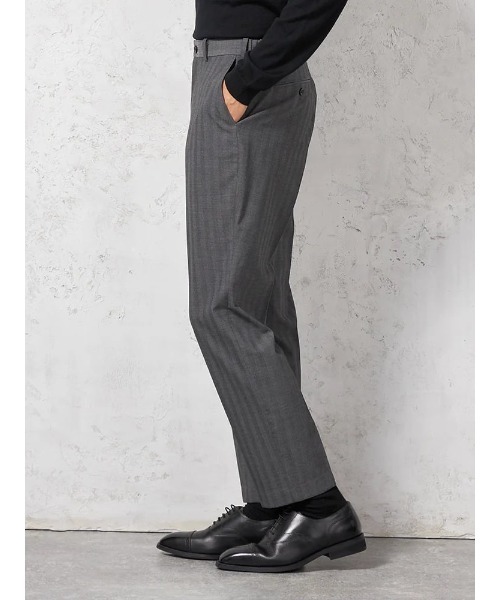 HARUYAMA(ハルヤマ)の「【ストレッチ】パンツ ノータック【セットアップ商品有】ウォッシャブル ウエストゴム仕様 ヘリンボン TOKYO RUN 通年(スラックス・メンズ・ネイビー/グレー・M/L/LL)」の12枚目の写真