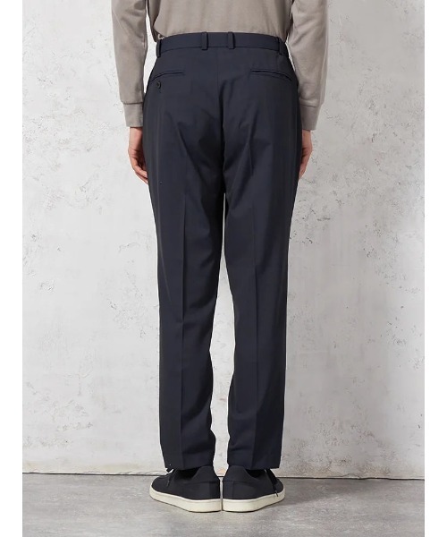 HARUYAMA(ハルヤマ)の「【ストレッチ】パンツ ノータック【セットアップ商品有】ウォッシャブル ウエストゴム仕様 ヘリンボン TOKYO RUN 通年(スラックス・メンズ・ネイビー/グレー・M/L/LL)」の4枚目の写真