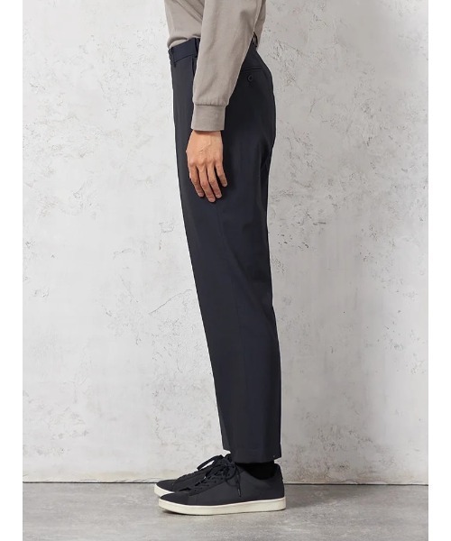 HARUYAMA(ハルヤマ)の「【ストレッチ】パンツ ノータック【セットアップ商品有】ウォッシャブル ウエストゴム仕様 ヘリンボン TOKYO RUN 通年(スラックス・メンズ・ネイビー/グレー・M/L/LL)」の3枚目の写真