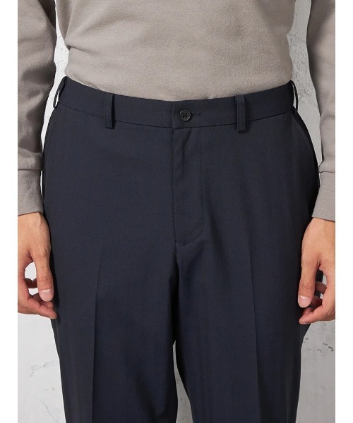 HARUYAMA(ハルヤマ)の「【ストレッチ】パンツ ノータック【セットアップ商品有】ウォッシャブル ウエストゴム仕様 ヘリンボン TOKYO RUN 通年(スラックス・メンズ・ネイビー/グレー・M/L/LL)」の6枚目の写真