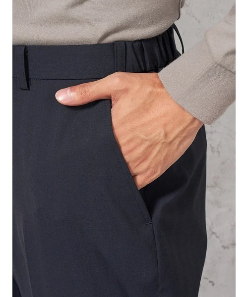 HARUYAMA(ハルヤマ)の「【ストレッチ】パンツ ノータック【セットアップ商品有】ウォッシャブル ウエストゴム仕様 ヘリンボン TOKYO RUN 通年(スラックス・メンズ・ネイビー/グレー・M/L/LL)」の7枚目の写真