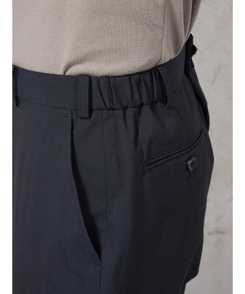HARUYAMA(ハルヤマ)の「【ストレッチ】パンツ ノータック【セットアップ商品有】ウォッシャブル ウエストゴム仕様 ヘリンボン TOKYO RUN 通年(スラックス・メンズ・ネイビー/グレー・M/L/LL)」の8枚目の写真