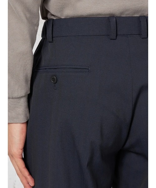 HARUYAMA(ハルヤマ)の「【ストレッチ】パンツ ノータック【セットアップ商品有】ウォッシャブル ウエストゴム仕様 ヘリンボン TOKYO RUN 通年(スラックス・メンズ・ネイビー/グレー・M/L/LL)」の9枚目の写真