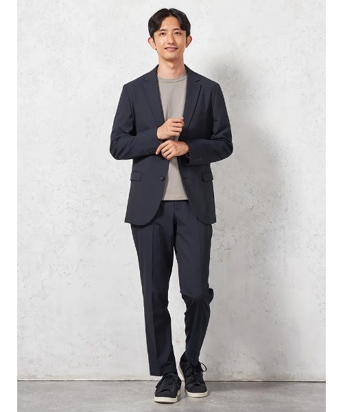 HARUYAMA(ハルヤマ)の「【ストレッチ】パンツ ノータック【セットアップ商品有】ウォッシャブル ウエストゴム仕様 ヘリンボン TOKYO RUN 通年(スラックス・メンズ・ネイビー/グレー・M/L/LL)」の11枚目の写真