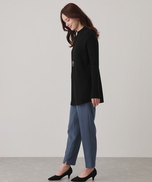 Jayro(ジャイロ)の「リブ切替ロングニットトップス(Tシャツ/カットソー・レディース・グリーン/ブラック/ワイン/ブルー系その他5/グレー・FREE)」の11枚目の写真